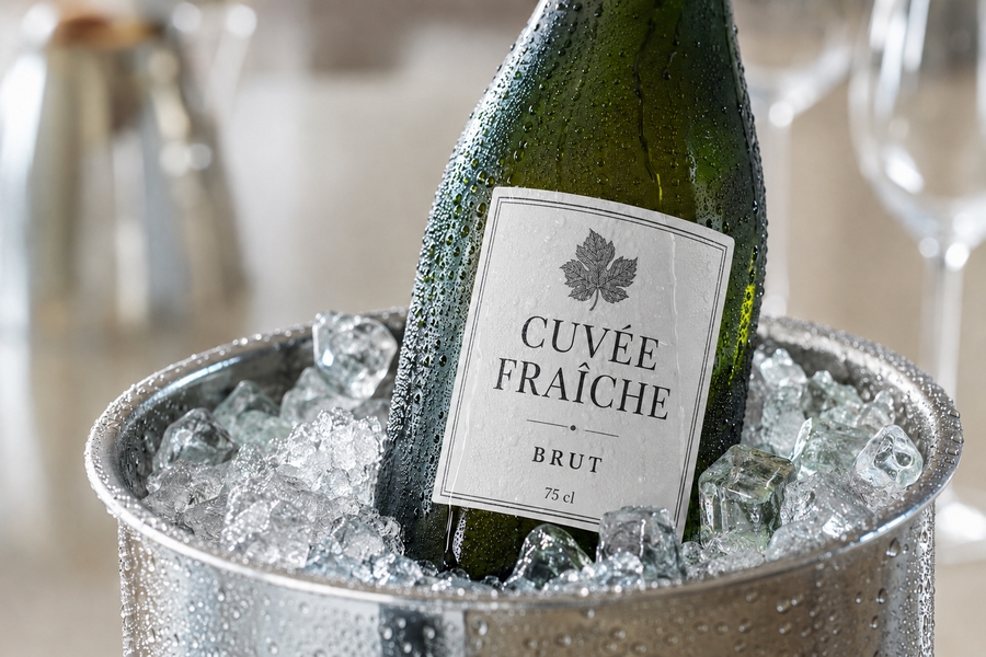 étiquette bouteille glace