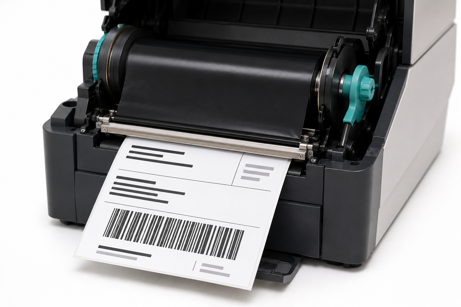 Étiquette d'expédition papier imprimée avec un ruban transfert thermique cire