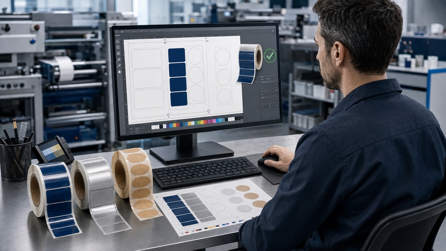 Validation d'un bon à tirer avant impression d'étiquettes adhésives sur mesure